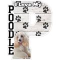 I Love My Poodle- White Fridge Magnet