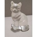 Fenton Crystal Velvet Sitting Cat Figurine