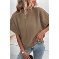 Desert Palm Mock Neck Batwing Short Sleeve Knit...