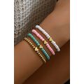 Pink Heart Beaded Multi Layered Bracelet Set