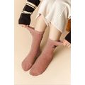 Gossamer Pink Bowknot Detail Ribbed Winter Stoc...