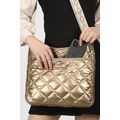 Gold Quilted Large Capacity Shoulder Bag