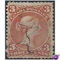 Canada 1868 SG458 3c Red-Brown Fine Used Fiscal...