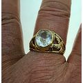 New Flying Eagle White Oval Stone Real 14k Yell...