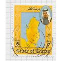 QATAR 1992 MAP USED SHAIKH KHALIFA 5R SON DATED...