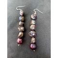 Coloured Pearls Baroque Beads Silver Drop Earrings