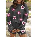 Carbon Grey Valentine Sequin Heart Corded Pullo...