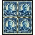 557, Mint VF NH 5¢ Block of Four Stamps CV $140...