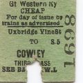 G.W.R. Edmondson Ticket - Uxbridge Vine Street ...