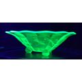 Rare Uranium Glass Art Deco "Mathilde" Bowl Wal...