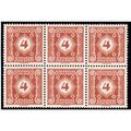 1922 AUSTRIA Sg D512 4k RED-BROWN UN MOUNTED MINT BLOCK OF 6 (BDO18)