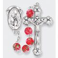 Red Rosary, Mosaic Glass Beaded Rosary plus two...