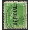 New Zealand 1915 Official ½d Green SGO88 FU