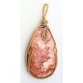 Crazy Lace Jasper Bronze Wire Wrap Gemstone Pen...