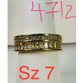 Ring Bomb Party Sz7 RBP Full Wrap Flush Gems Ye...