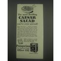 1953 Pompeian Olive Oil Ad - The most thrilling caesar salad you've ever served