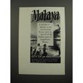 1961 Malaya Tourism Ad - A holiday in Malaya is gay and exciting