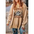 Khaki HOWDY FALL Pumpkin Print Split Hem Sweats...