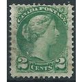 Canada 1876 SG77 2c Deep Green Fine Used....