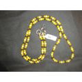 Unique 26" special yellow & black glass cord st...