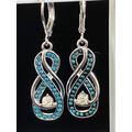 Earrings Metal Hand Carved Infinity Earrings Wi...