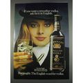 1982 Burrough's English Vodka Ad - If You Want Smoother
