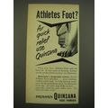 1951 Mennen Quinsana Foot Powder Ad - Athletes Foot?
