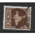 INDIA 1957 MAP OF INDIA 3np DEEP BROWN SG 377 F...