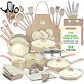 Nutrichef 54-Piece Marble Non-Stick Cookware an...