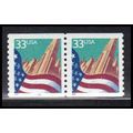 3280 33c U.S. Flag Over City Fine MNH CNP Left ...