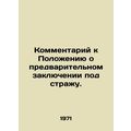 Commentary on the Remand Ordinance. In Russian /Kommentariy k Polozheniyu o pre