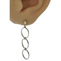 Multi Tone Real 14K Gold Oval Drop Dangle Pushb...