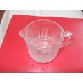 MILK JUG 60S STYLE PRESSED GLASS (04/09)