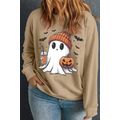 Apricot Cute Ghost Pumpkin Printed Plus Size Ha...