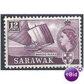 Sarawak 1957 SG194 12c Plum Mounted Mint
