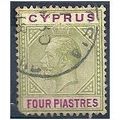 Cyprus 1913.SG79 4 Piastres Sepia & Green Fine ...