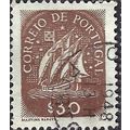 PORTUGAL, SHIP, 15th C Caravel, brown 1943, 30c