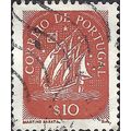 PORTUGAL, SHIP, 15th C Caravel, orange 1943, 10c