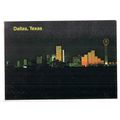 DALLAS, TEXAS, night skyline vintage used postc...