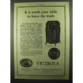 1920 Victor Victrola XVII Ad - It is Worth Your...