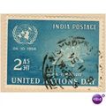 India 1954 - SG 352 - U.N. Emblem & Lotus Bloss...