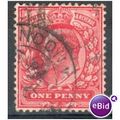 GB stamps 1902-10 KEV11 - 1d SG219 London 100