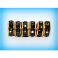 25 Black Acrylic Gold Plated Spacer Roundel Bea...