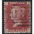 1858 SG43 1d Red Plate 105 Fine Used Check Lett...