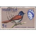 MAURITIUS, BIRDS, Paradise Flycatcher, grey 1965, 5c