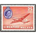 Singapore 1955 SG47 25c Orange-Red & Bluish-Vio...