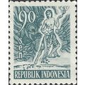 INDONESIA, Spirit of Indonesia, blue grey 1953, 90sen, #2