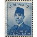 INDONESIA, President Sukarno, blue 1951, 3R