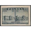 Mi 417: 6 Zl. grey-black 'Warsaw 1939-45,' thin...