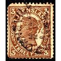Australia QLD 1897 Queen Victoria 3d Used Stamp...